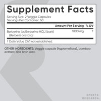 Thumbnail for Sports Research Berberine - Herbal Ayurvedic Metabolic Health Support - 1000mg - 120 Capsules - Vegan Certified, Gluten-Free, Non-GMO