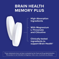 Thumbnail for Qunol Brain Health Memory Plus, Magnesium L-Threonate & Citicoline, Clinically Tested Ingredients to Improve Memory, Focus, Attention and Productivity, 60 Count (Pack of 1)