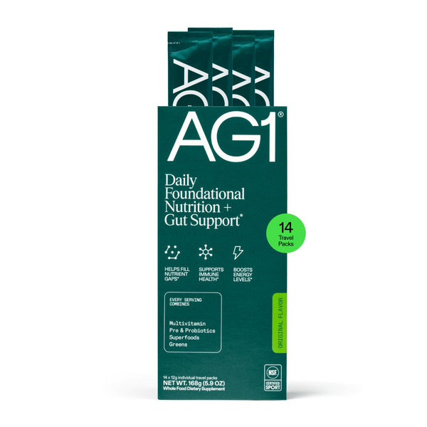 AG1 Athletic Greens Superfood and Probiotic, 75 Vitamins, Travel Pack 14ct