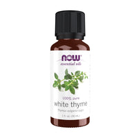Thumbnail for NOW Essential Oils, White Thyme Oil, Empowering Aromatherapy Scent, Steam Distilled, 100% Pure, Vegan, Child Resistant Cap, 1-Ounce