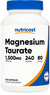 Thumbnail for Nutricost Magnesium Taurate 1,500mg; 240 Capsules - Gluten Free, Non-GMO, Vegan, 80 Servings
