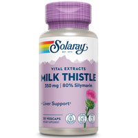 Thumbnail for SOLARAY Milk Thistle Seed Extract 350 mg Guaranteed to Contain 80% Silymarin, Traditional Liver Support, Vegan & Lab Verified for Quality, 60 Day Money-Back Guarantee, 30 Servings, 30 VegCaps