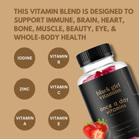 Thumbnail for Black Girl Vitamins Once a Day - Womens Multivitamin Gummy - Vitamin A, B, C, E and Zinc. Multivitamin for Women, Immune Support. Vegan, Gluten-Free. Made in The USA (30 Day Supply, Strawberry)