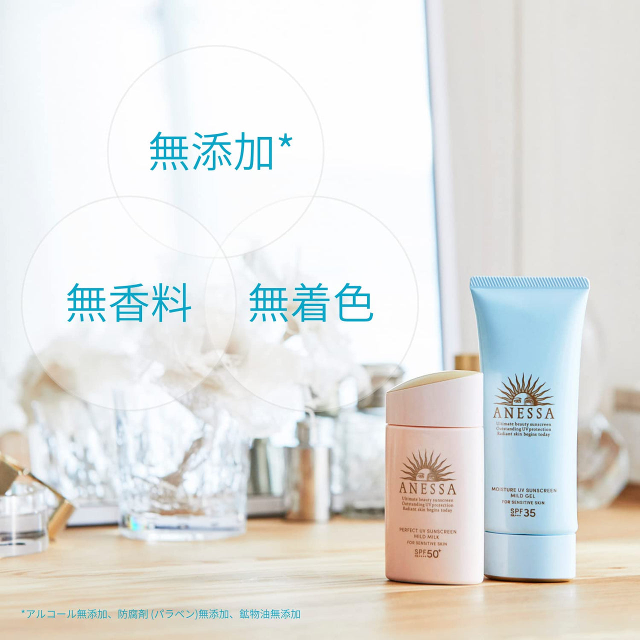 Anessa SPF35 PA+++ Moisture UV Mild Gel Unscented Sunscreen 90g/3.2 oz (2021 Version)