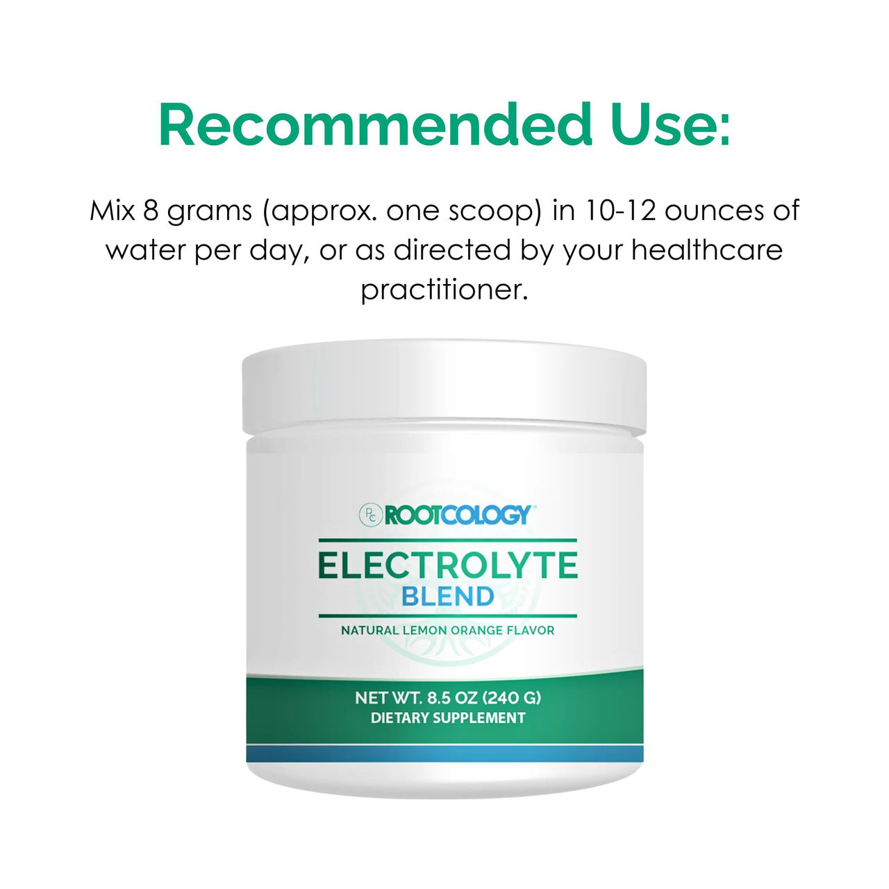 Rootcology by Dr. Izabella Wentz | Electrolyte Blend | Natural Lemon Orange Flavor | 240g / 30 Servings