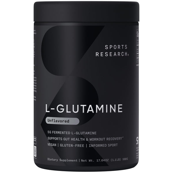 Sports Research L-Glutamine - Workout Recovery, Immune Health & Gut Health Support - 5 G Per Serving - 17.64 Oz
