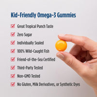 Thumbnail for Nordic Naturals Zero Sugar Children’s DHA Gummy Chews, Tropical Punch - 30 Gummy Chews for Kids - 600 mg Total Omega-3s - Brain Development, Learning, Healthy Immunity - Non-GMO - 30 Servings