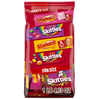 Thumbnail for SKITTLES Original, SKITTLES Wild Berry & STARBURST Original and STARBURST FaveReds Fun Size Chewy Candy Variety Bag, Party Size, 20.13 Oz Bulk Bag