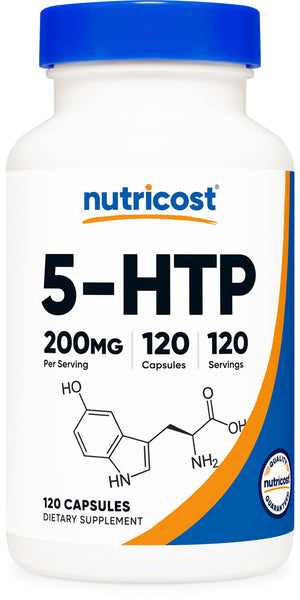 Nutricost 5-HTP 200mg, 120 Vegetarian Capsules (5-Hydroxytryptophan) - Non-GMO & Gluten Free