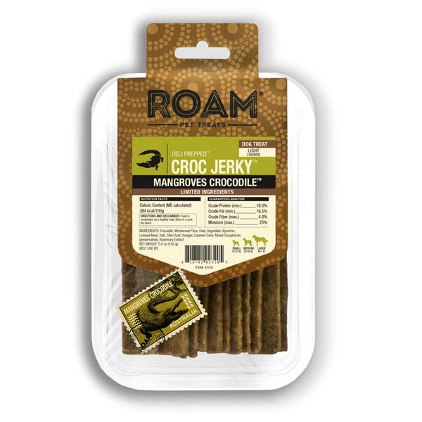 ROAM Pets Jerky for Dogs – Dog Jerky Treats with Limited Ingredients, Healthy Dog Treats, Protein Treats for Dogs with Novel Proteins (Croc Jerky)