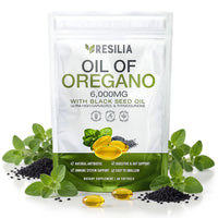 Thumbnail for Resilia Softgels with Black Seed Oil 6000mg – Organic Oregano Oil Capsules for Immune & Digestive Support – Non-GMO, Gluten-Free Softgels – Natural Herbal Wellness Supplement (60 Count)