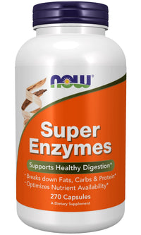 Thumbnail for NOW Foods, Super Enzymes, Formulated with Bromelain, Ox Bile, Pancreatin and Papain, Super Enzymes, 270 Capsules