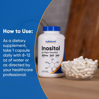 Thumbnail for Nutricost Inositol Capsules 500mg, 240 Capsules - Veggie Capsules, Non-GMO, Gluten Free (Myo-Inositol)