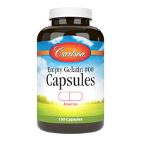 Thumbnail for Carlson - Empty Gelatin #00 Capsules, Easy to Separate & Fill, 150 capsules