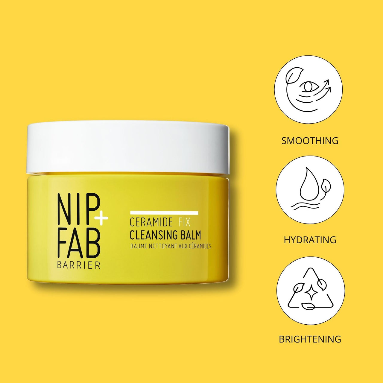 Nip+Fab Ceramide Fix Cleansing Balm 2.53 Fl Oz, Makeup Removing Balm with Niacinamide and Biolin for Dry Sensitive and Aging Face Ski, Skin Barrier Support Fragrance Free Vegan, Hydrating