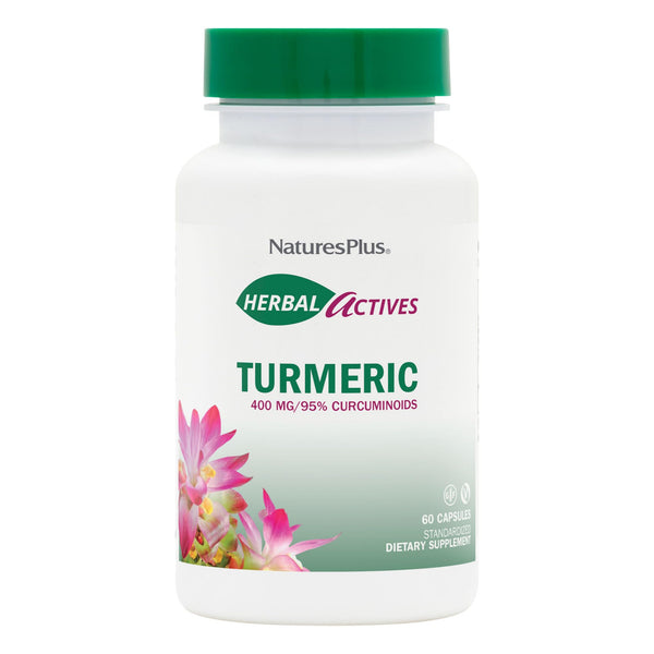 NaturesPlus Herbal Actives Turmeric - 60 Capsules - Non-GMO, Vegan, Gluten Free - 60 Servings