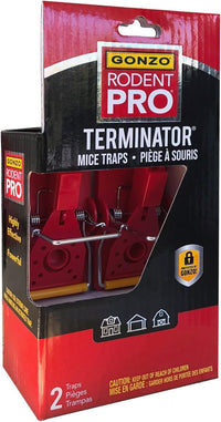 Thumbnail for GONZO Mouse Trap - Powerful Kill Bar, Swift Humane Rodent Control, Terminator Style - Twin-Pack - Plastic
