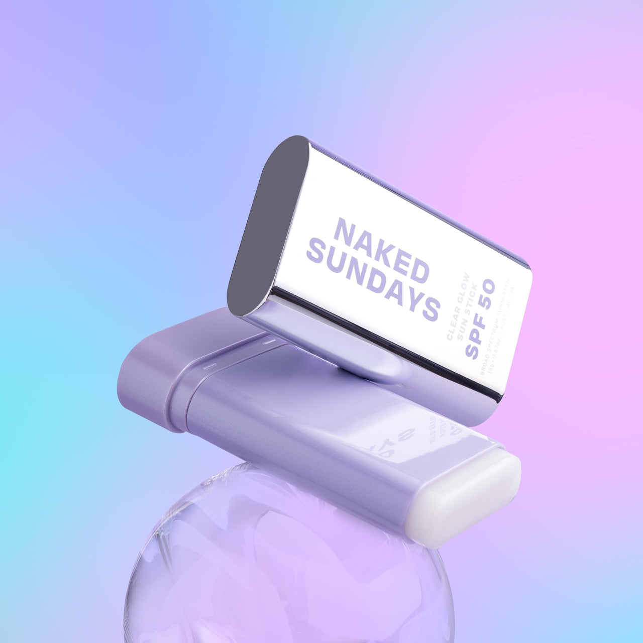 Naked Sundays Clear Glow Sun Stick SPF 50 – Invisible Clear Sunscreen Stick for Face & Body – No White Cast, Fragrance-Free, Broad Spectrum – Dry Oil Formula, Travel-Friendly, 19g
