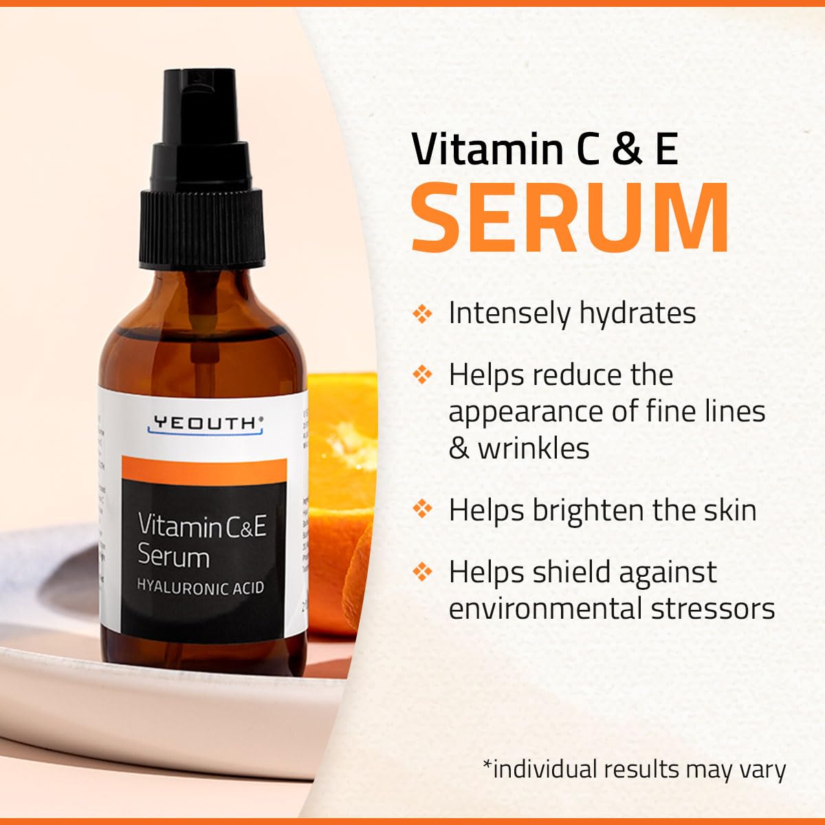 YEOUTH Vitamin C Face Serum with Hyaluronic Acid For Face Dull Spots