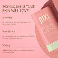 Thumbnail for Pixi On-the-Glow Bronze - WarmGlow, Hydrating Tinted Moisture Bronzer Stick with Ginseng, Aloe Vera & Fruit Extracts, For Cheeks & Lips, 19g / 0.6oz, Paraben-Free
