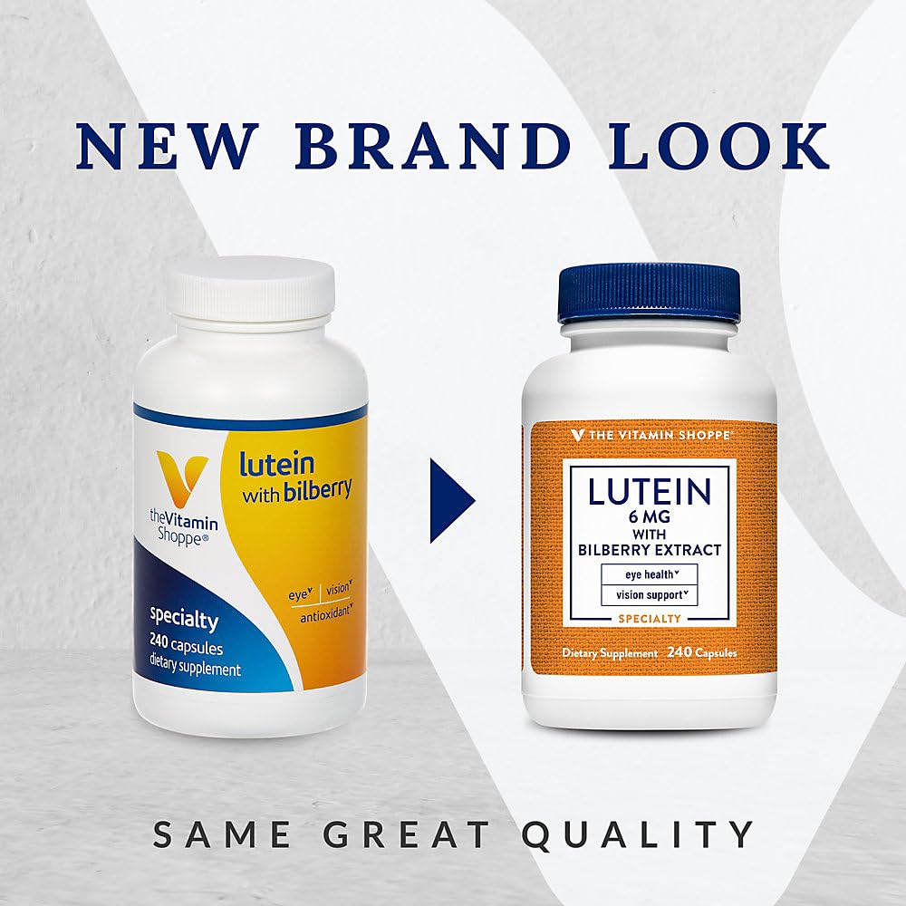 The Vitamin Shoppe Lutein - Eye Health, Vision Support & Blue Light Protection, Carotenoid Antioxidant (240 Capsules)