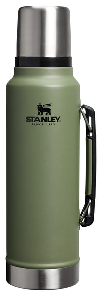 Stanley Classic Legendary Vacuum Bottle 1.5 qt | Wide Mouth with Leakproof Cup Lid | Keep Drinks Hot or Cold | Packable for Travel | Insulated Stainless Steel Thermos | BPA-Free | Dried Pine