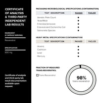 Thumbnail for Toniiq Ultra High Purity Resveratrol Capsules - 98% Trans-Resveratrol - Highly Purified And Bioavailable - 60 Caps Reservatrol Supplement