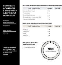 Thumbnail for Toniiq Ultra High Purity Resveratrol Capsules - 98% Trans-Resveratrol - Highly Purified and Bioavailable - 180 Caps Reservatrol Supplement