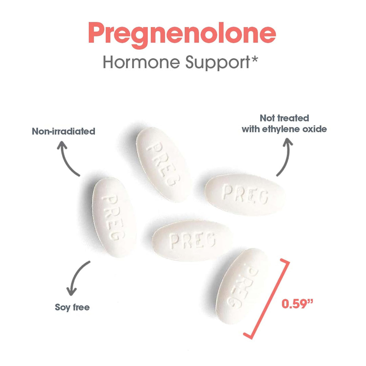Allergy Research Group ARG Pregnenolone 50 mg - Micronized Hormone Precursor Support - Highly Bioavailable - Hypoallergenic - 60 Servings - 60 Scored Tablets