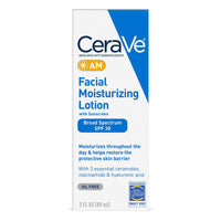 Thumbnail for CeraVe AM Facial Moisturizing Lotion SPF 30 | Oil-Free Face Moisturizer with Sunscreen | Non-Comedogenic | 3 Ounce