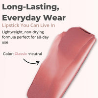 Thumbnail for Merit Signature Lip Lightweight Matte Lipstick - 0.10 oz / 3 g (Classic (neutral), standard)