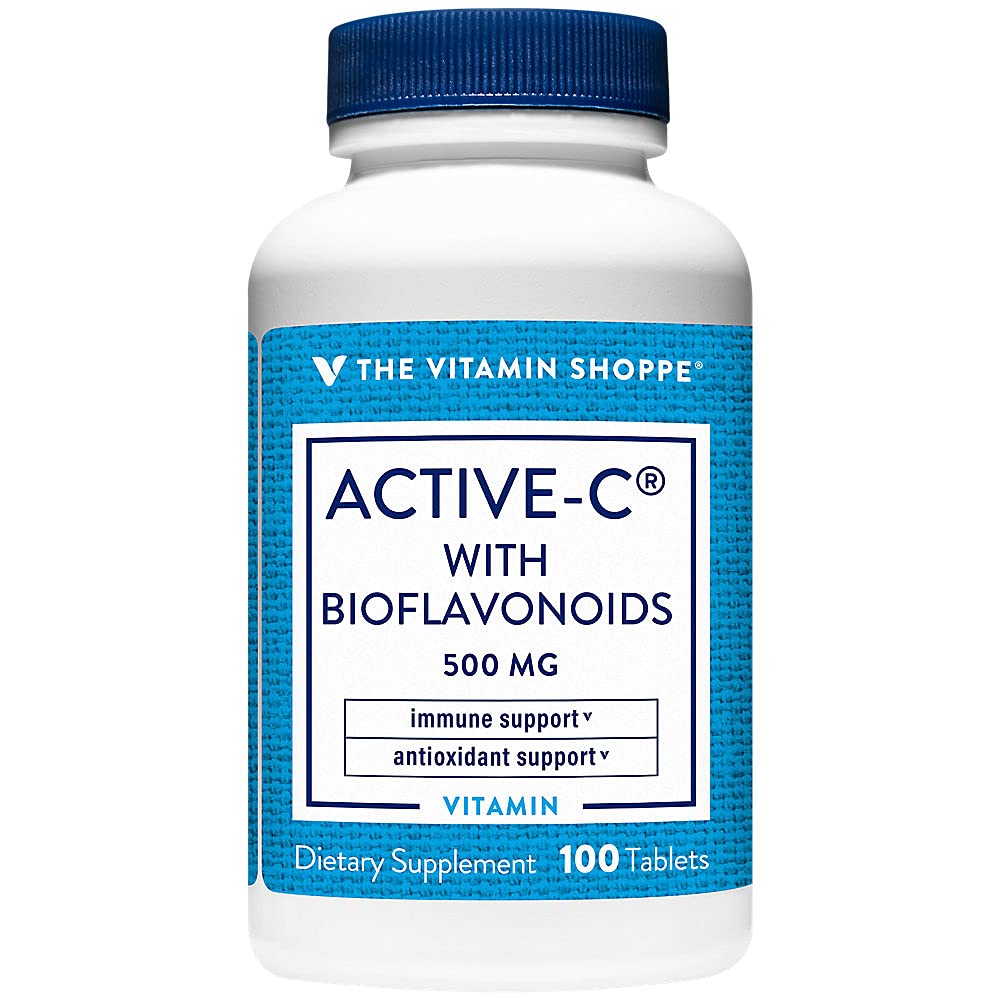 The Vitamin Shoppe Active-C with Bioflavonoids, Supports Immunity, Vascular Health, Antioxidant, 500 MG (100 Tablets)