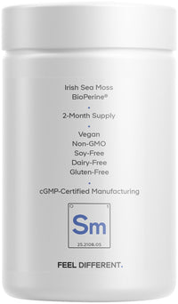 Thumbnail for Codeage Raw Wildcrafted Irish Sea Moss Supplement, Spirulina Algae, Bladderwrack Seaweed, Burdock Root, Black Pepper, Vegan, Non-GMO, 120 Capsules