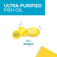 Thumbnail for Qunol Fish Oil Omega 3 Mini Softgels, 1000mg Omega 3 EPA + DHA, Ultra Pure Supplements, Heart Health Support, Lemon Flavor, Easy to Swallow Minis, 3 Month Supply, 180 Count