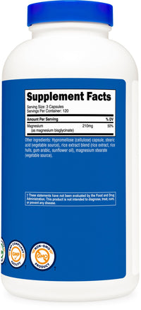 Thumbnail for Nutricost Magnesium Glycinate Capsules (360 Capsules, 210 mg Per Serving) - Magnesium Glycinate Supplement for Gentle Absorption