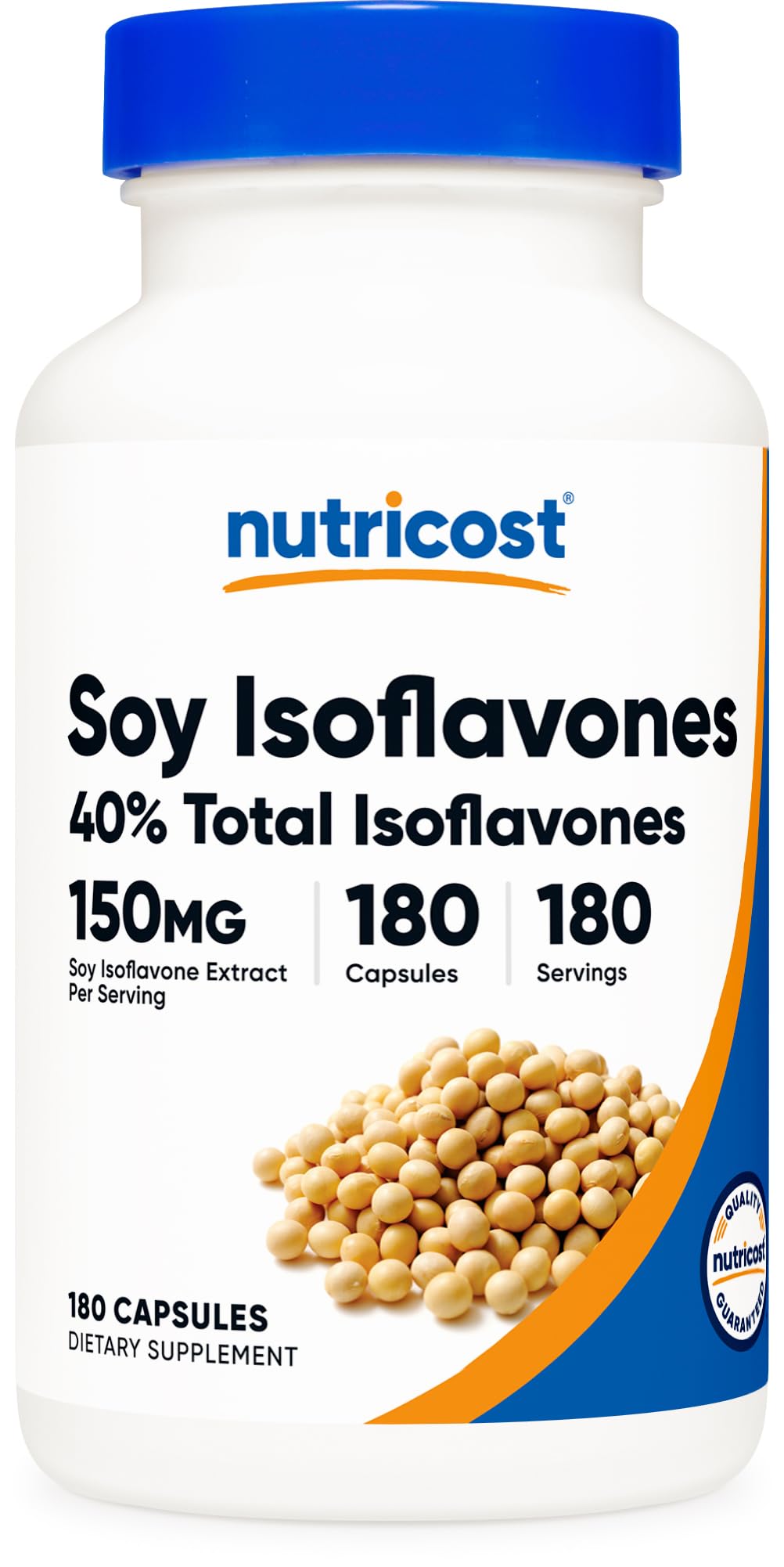 Nutricost Soy Isoflavones 150mg, 180 Veggie Capsules - Gluten Free, Non-GMO, Vegetarian Friendly