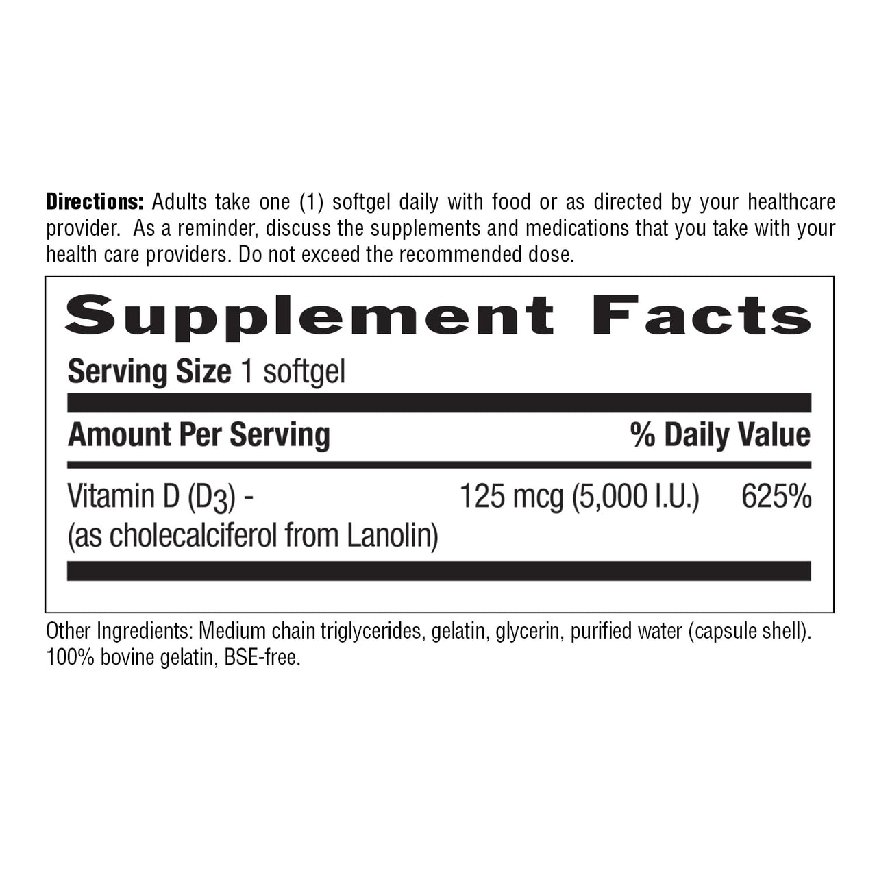 Country Life Vitamin D3 5000 IU for Immune and Bone Health, Calcium Absorption, and Colon Health - Sustainable Source from Lanolin, Available in Various Strengths