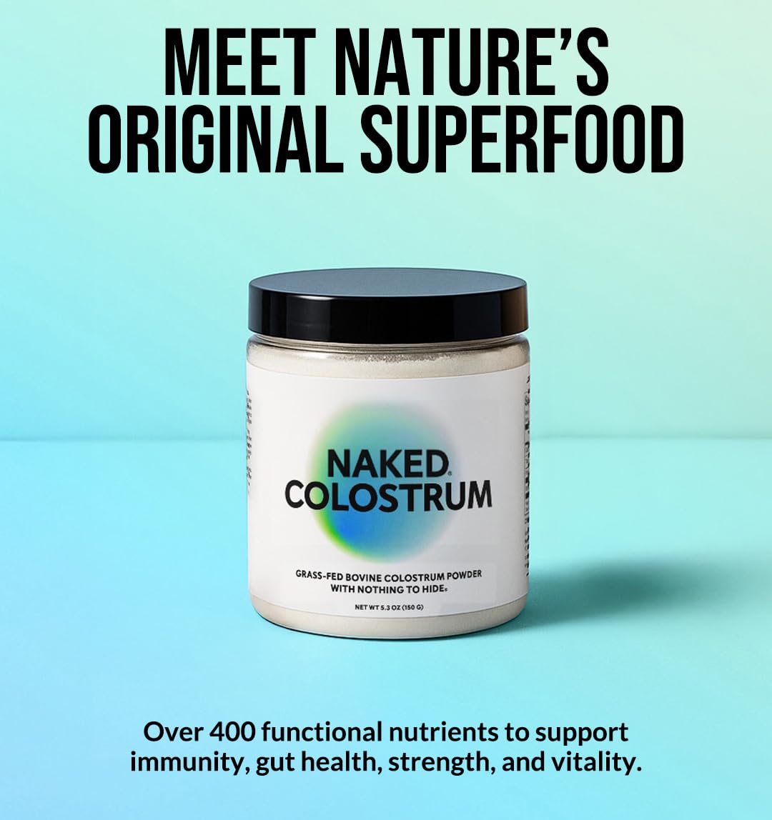 NAKED Colostrum + Whey Protein Bundle – Grass-Fed Bovine Colostrum & 100% Grass-Fed Whey - Gut, Immunity, Muscle Growth & Recovery Support