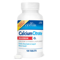 Thumbnail for 21st Century Calcium Citrate Plus D Maximum Caplets, 120 Count (27493)