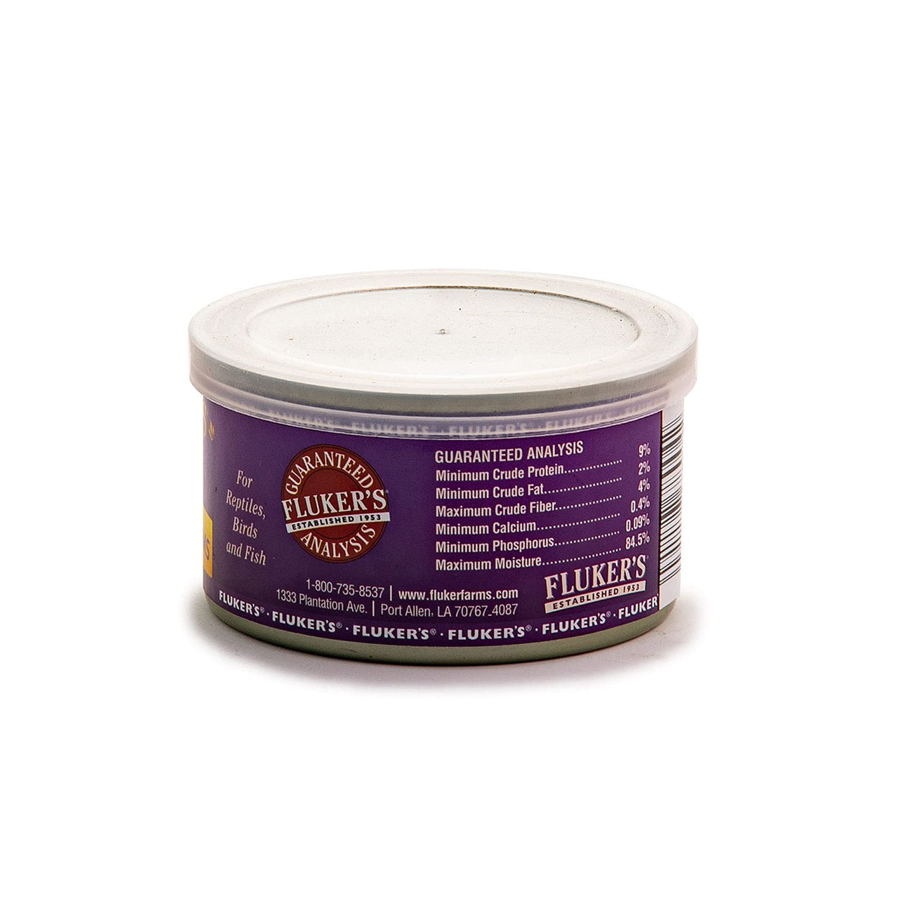 Fluker's Gourmet Canned Food for Reptiles, Fish, Birds and Small Animals, Soldier worms, 1.2 oz