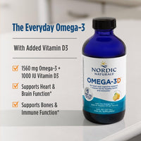 Thumbnail for Nordic Naturals Omega-3D, Lemon Flavor - 8 oz - 1560 mg Omega-3 + 1000 IU Vitamin D3 - Fish Oil - EPA & DHA - Immune Support, Brain & Heart Health, Healthy Bones - Non-GMO - 48 Servings