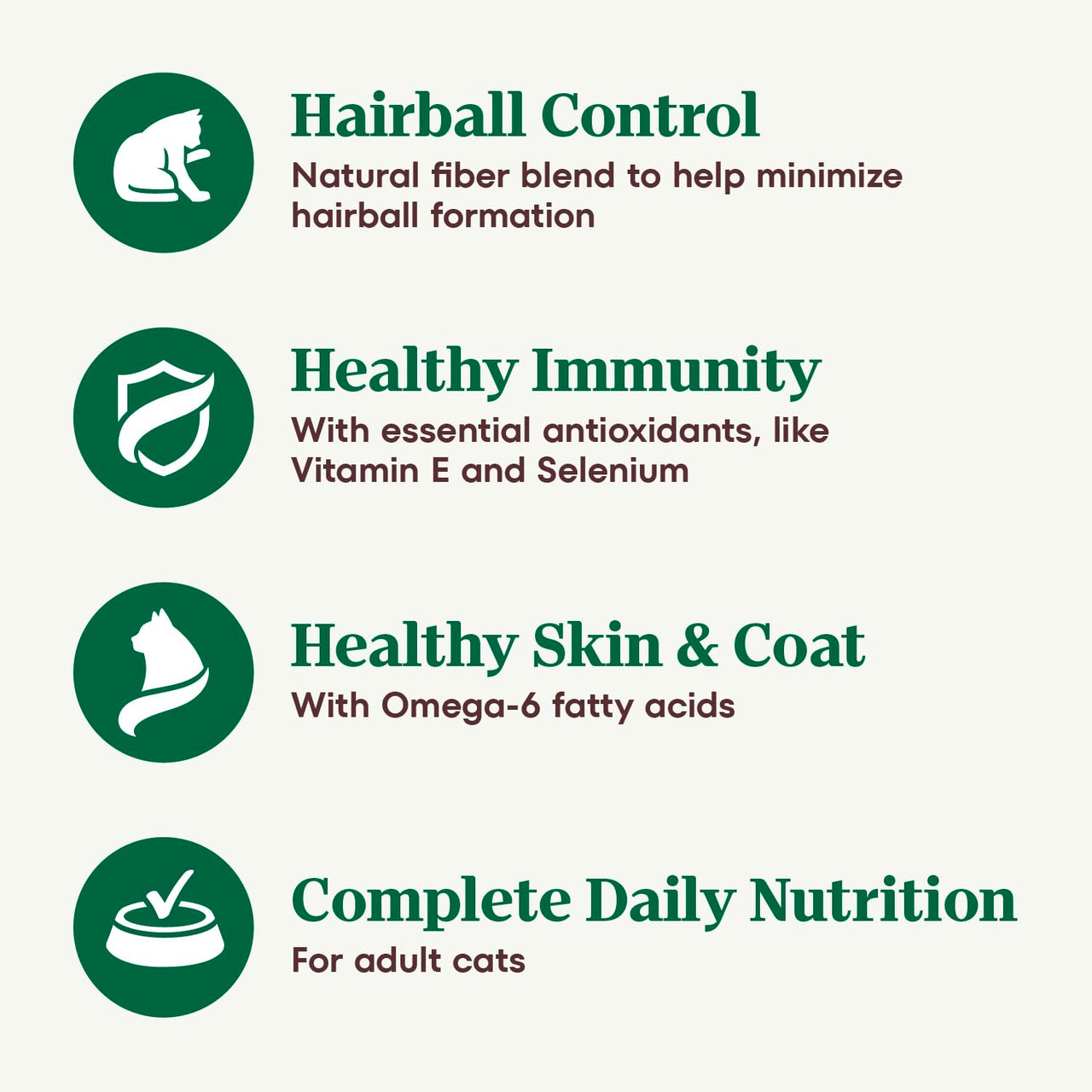 Nutro Wholesome Essentials Hairball Control Cat Food Dry Chicken & Brown Rice Recipe, Dry Cat Food for Adults, 5 lb. Bag