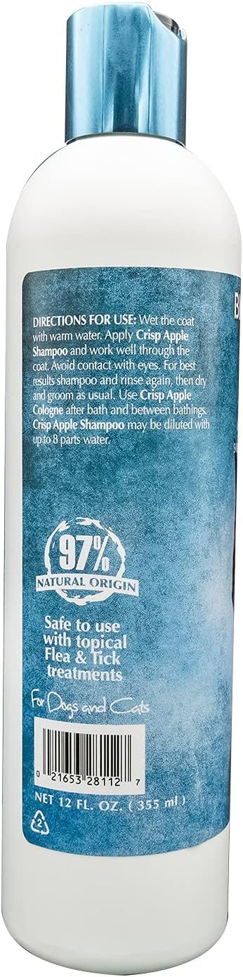 Bio-Groom Crisp Apple Dog Shampoo - Natural Scent Pet Shampoo, Aloe Vera, Chamomile, Cat & Dog Bathing Supplies, Puppy Wash, Cruelty-Free, Made in USA, Quick Rinse Cat Shampoo - 12 fl oz 1-Pack