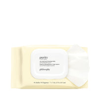 Thumbnail for philosophy purity made simple one-step facial cleansing cloths - easily removes makeup, dirt & oil on the go - skin is left clean and comfortable with no rinsing needed - 30 Count