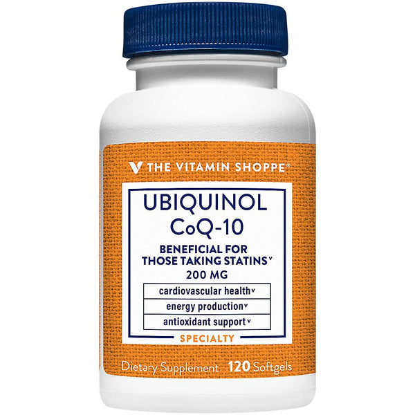 Image 1 of The Vitamin Shoppe Ubiquinol CoQ-10 200mg Beneficial for Those (120 Softgels)
