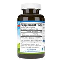 Thumbnail for Carlson Labs L-Lysine, 500mg, 100 Capsules