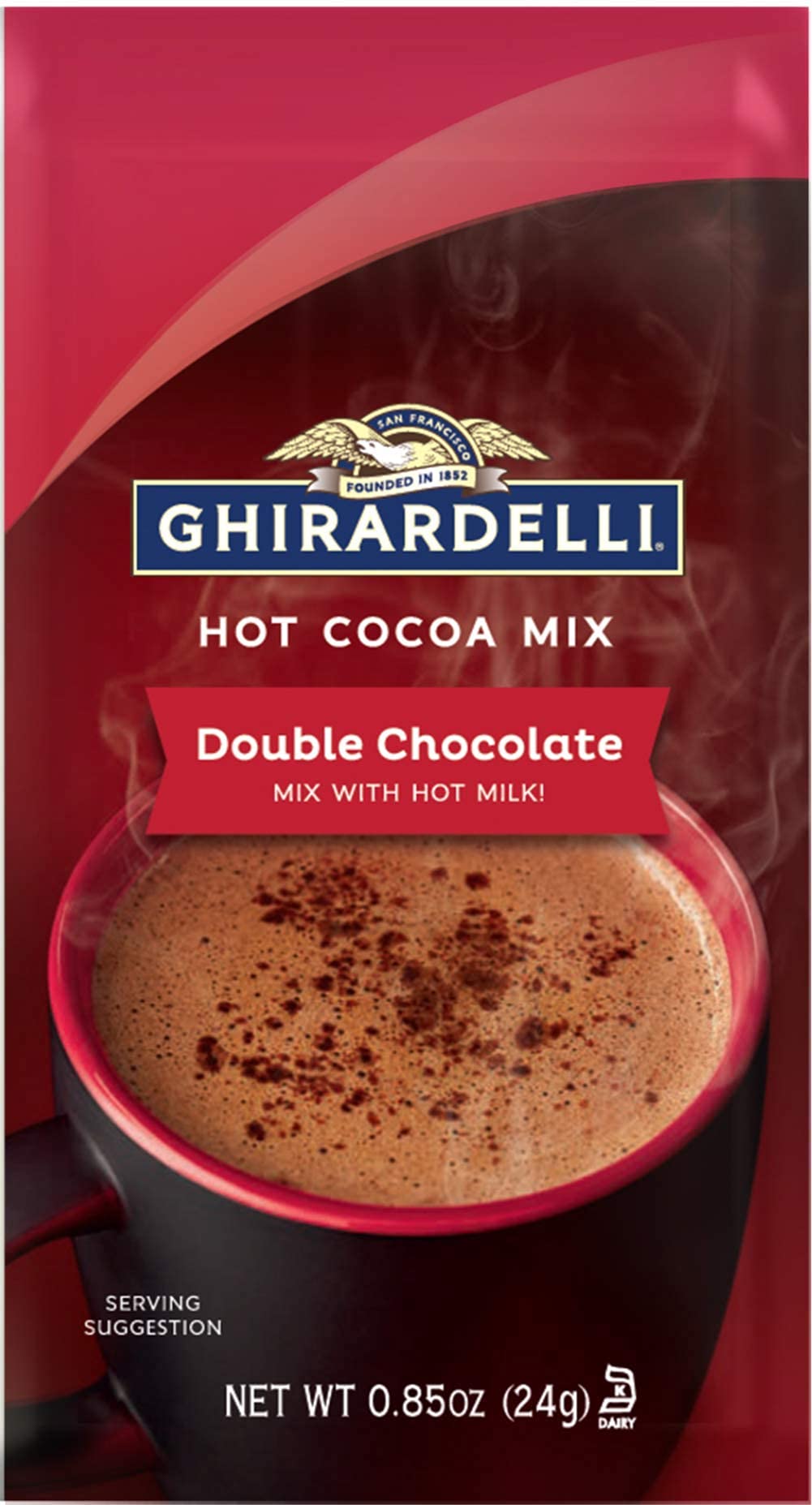 Ghirardelli Double Chocolate Hot Cocoa Mix, 0.85-Ounce Packets (Pack of 10)