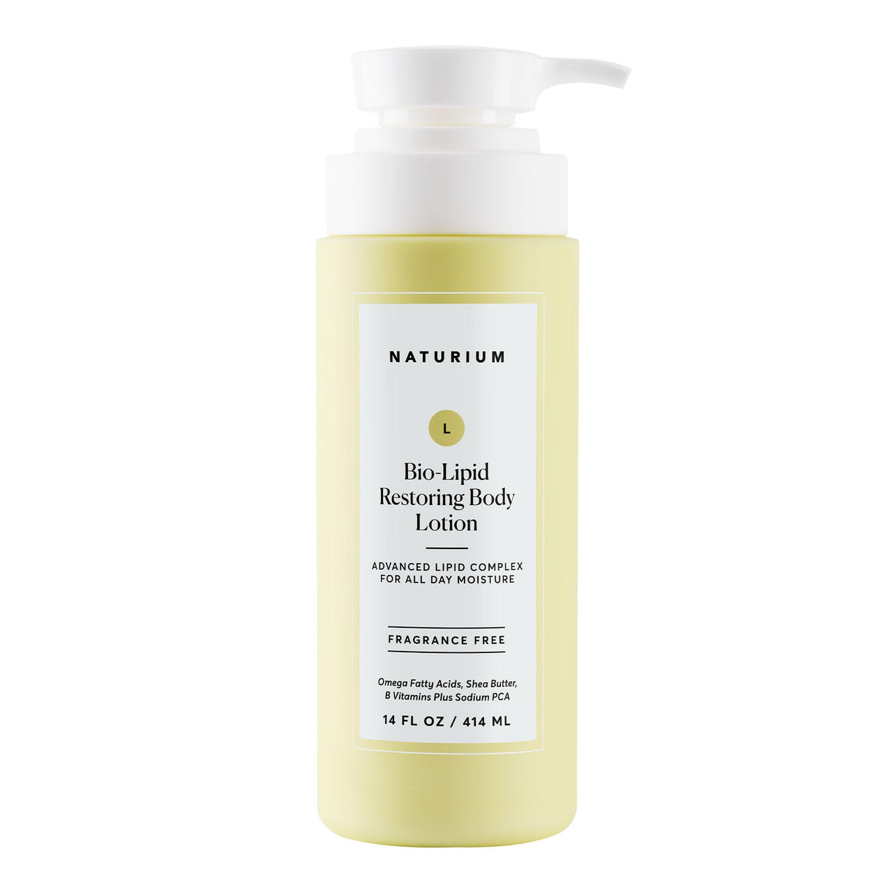 Naturium Bio-Lipid Restoring Moisturizing Body Lotion with Shea Butter, Fragrance Free, 14 oz