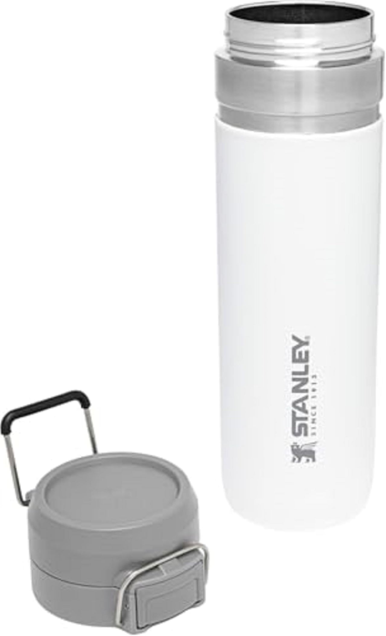 Stanley Quick Flip GO Water Bottle 24 oz | Push Button Lid | Leakproof and Packable for Travel and Sports | Insulated Stainless Steel | BPA-Free | Polar
