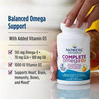 Thumbnail for Nordic Naturals Complete Omega-D3, Lemon Flavor - 120 Soft Gels - 565 mg Omega-3 + 70 mg GLA + 1000 IU Vitamin D3 - EPA & DHA - Healthy Skin, Cognition, Positive Mood - Non-GMO - 60 Servings